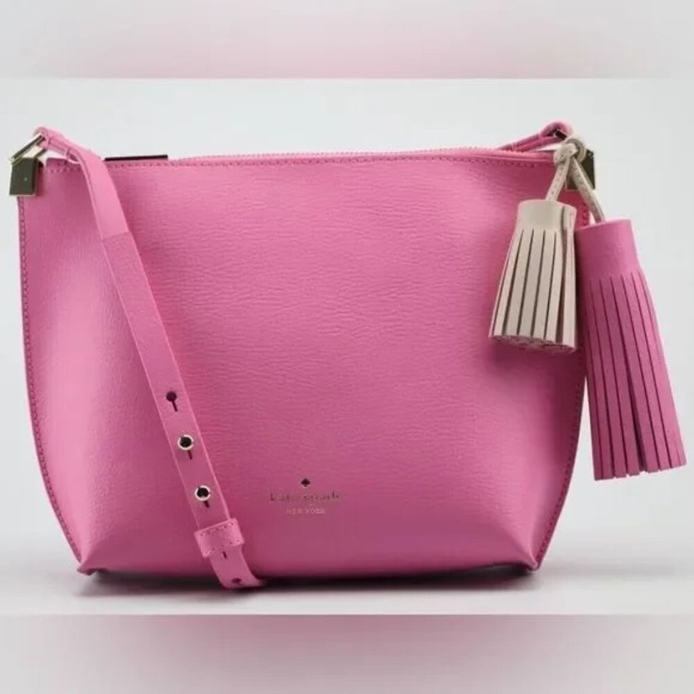 Kate Spade Foster Court Pepper Crossbody Pink tassel crossbody